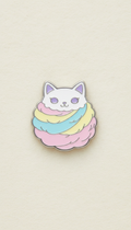 Cotton Candy Cat enamel charm