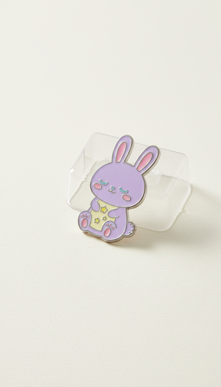 Lavender Dream Bunny enamel charm