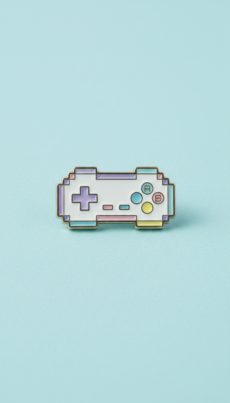 Pixel Game Controller enamel charm